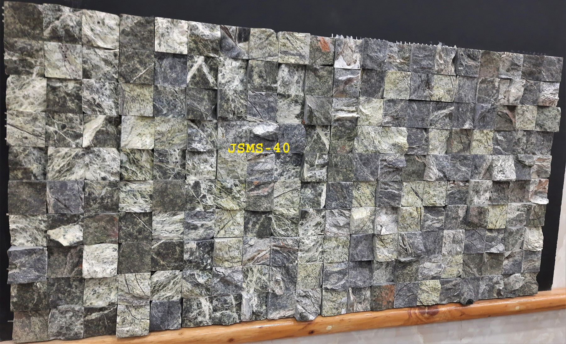 Green Marble Split or Rock Face Stone Mosaic Tiles